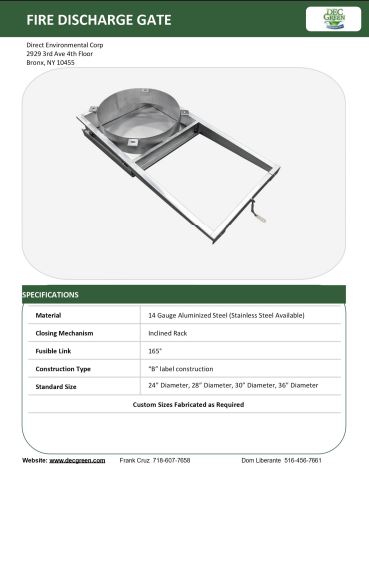 DEC Horizontal Discharge Gate Product Sheet